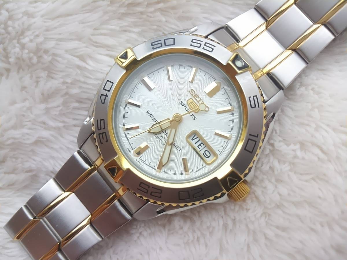 超美品 セイコー5スポーツ SEIKO5SPORTS 7S36 SNZB24K1 コンビデザイン