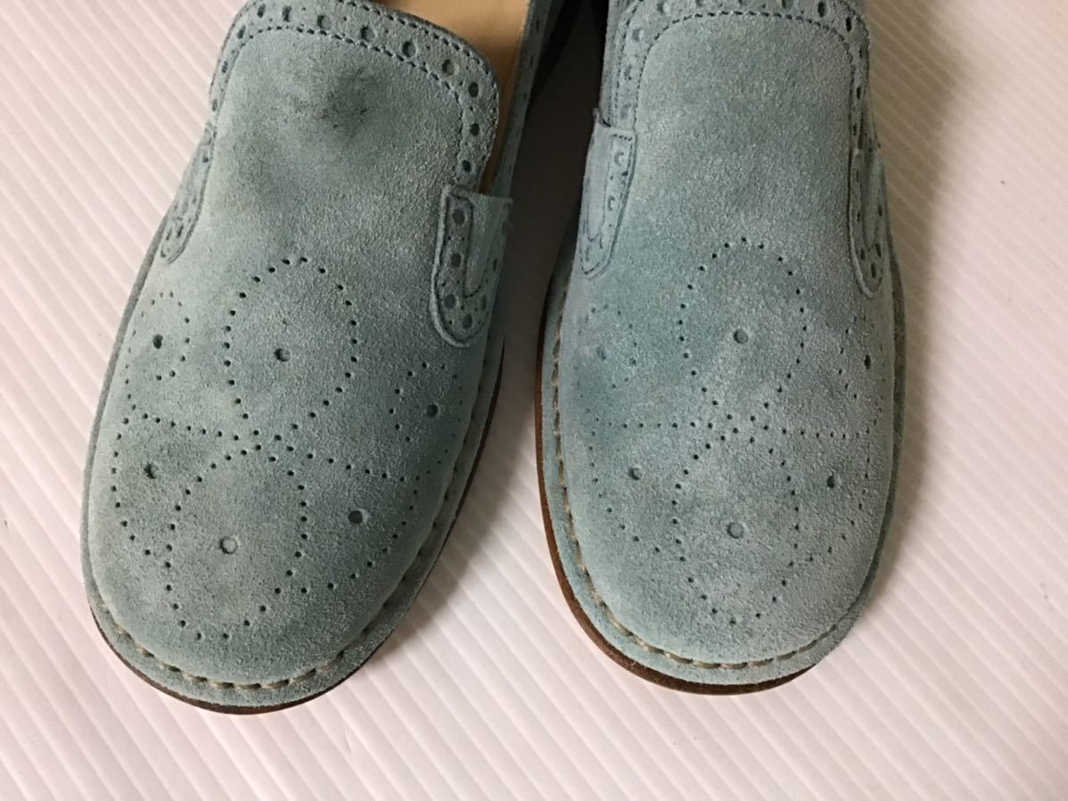 AIGNER| I gna- suede light blue lady's shoes leather Italy shoes Loafer slip-on shoes box attaching 