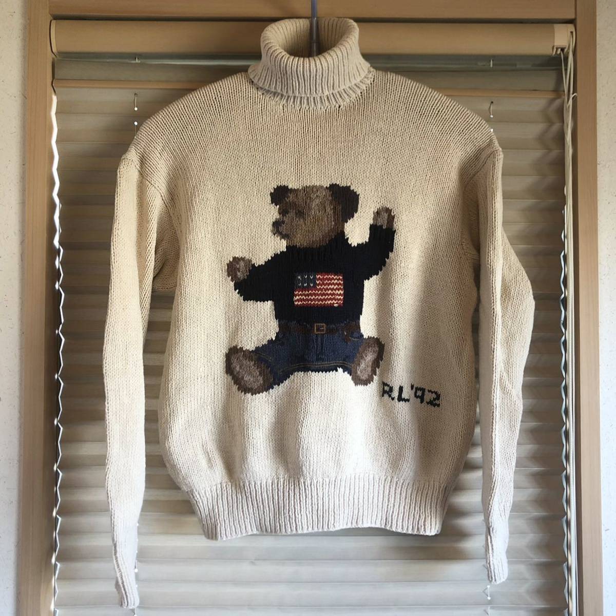 OG POLO RALPH LAUREN 92 bear sweater ベア セーター タートルネック snow beach sport rrl country 1992 1993 tommy hilfiger north face_画像1