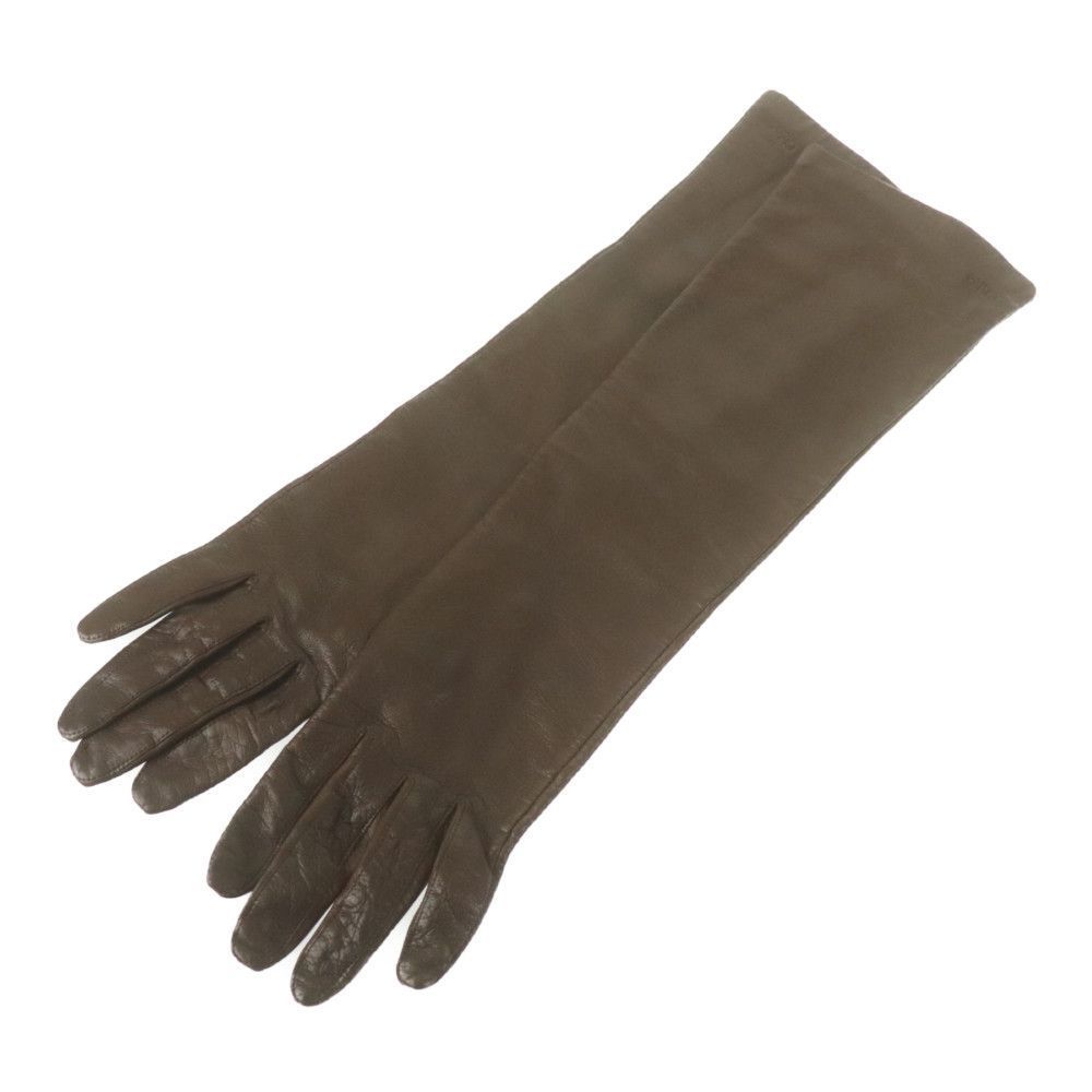  Chloe Chloe long glove gloves lady's leather Brown used AB 258471