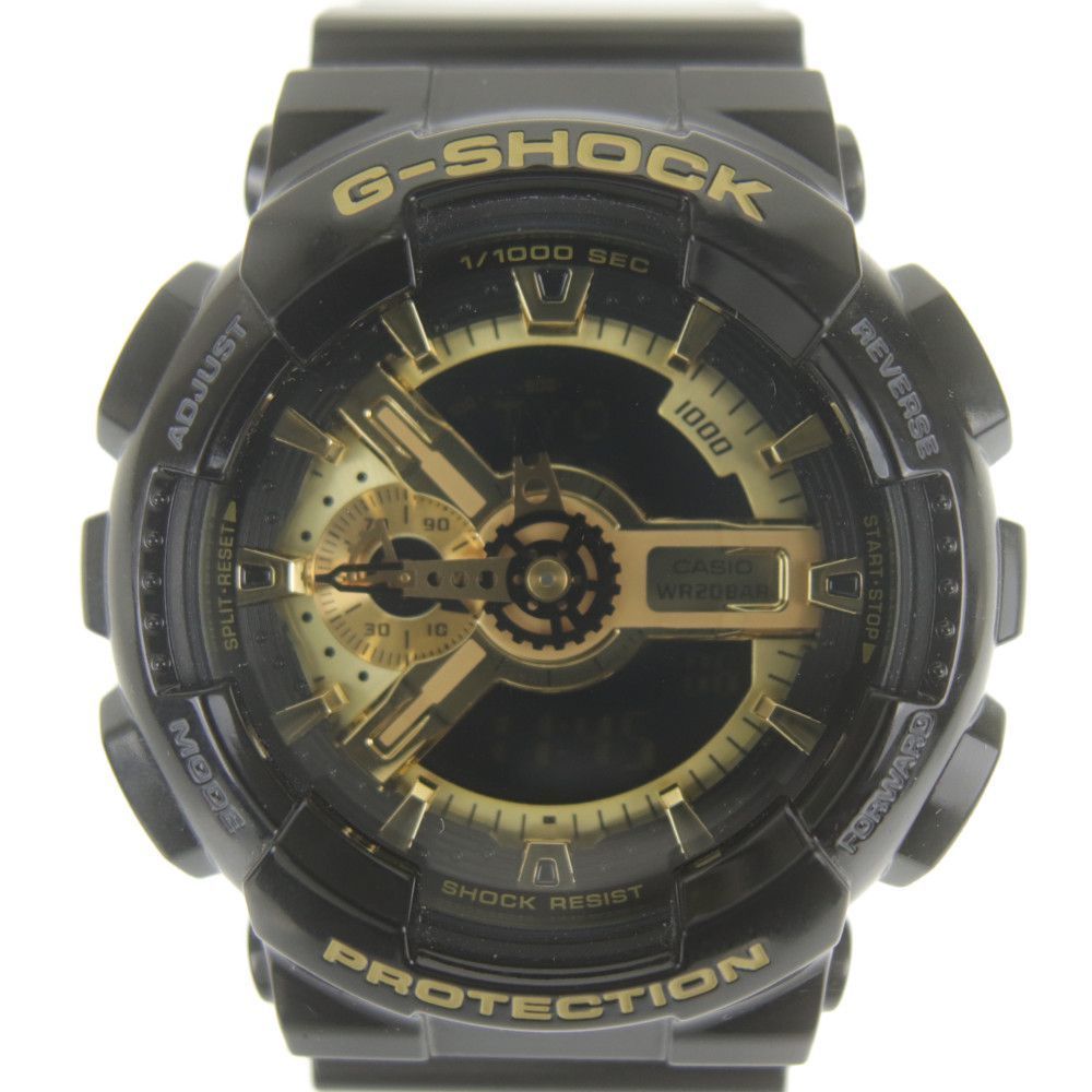 カシオ CASIO メンズ腕時計 G-SHOCK GA-110GB クオーツ ブラック×ゴールド文字盤 アナログ アナデジ 中古A 261594