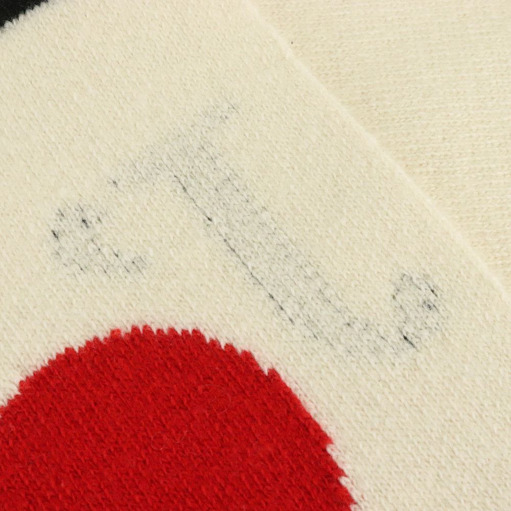クリスチャン ディオール Christian Dior マフラー J'ADIOR ロゴ ハート ホワイト レッド ウール カシミア 中古A 265121