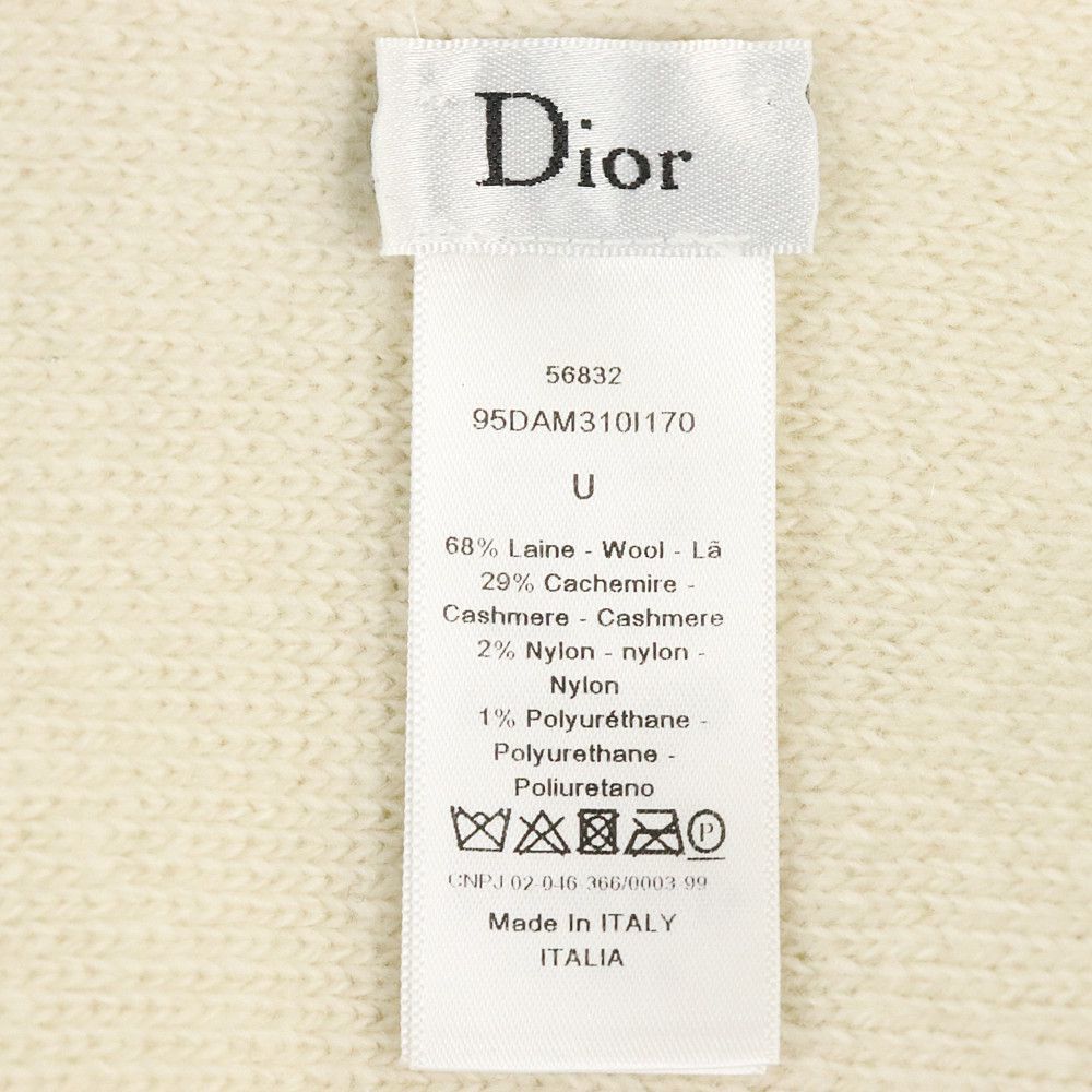 クリスチャン ディオール Christian Dior マフラー J'ADIOR ロゴ ハート ホワイト レッド ウール カシミア 中古A 265121_画像7