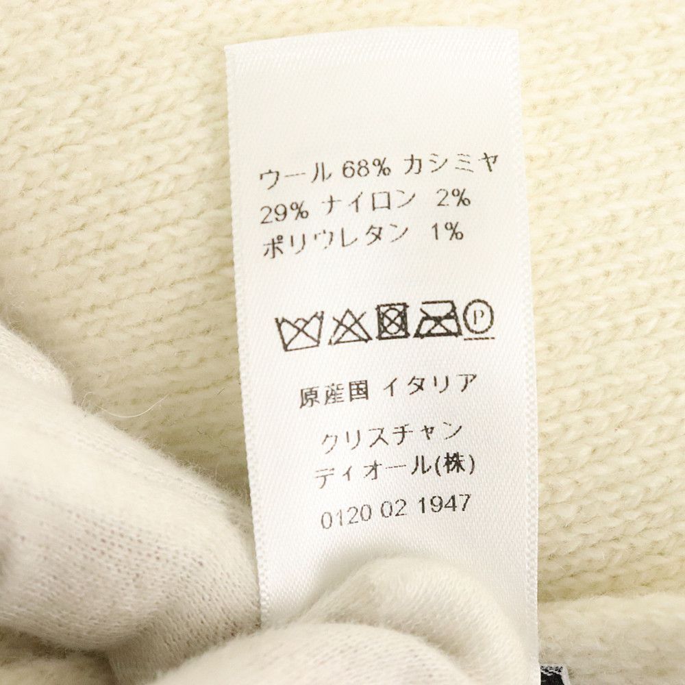 クリスチャン ディオール Christian Dior マフラー J'ADIOR ロゴ ハート ホワイト レッド ウール カシミア 中古A 265121