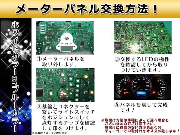 【メール便送料無料】 メーターパネルLED バモス ホビオ HM1/2 H13.8～H19.1 ブルー メーターLED ホンダ【T3 T4.2 T4.7 T5 インテリア_画像3