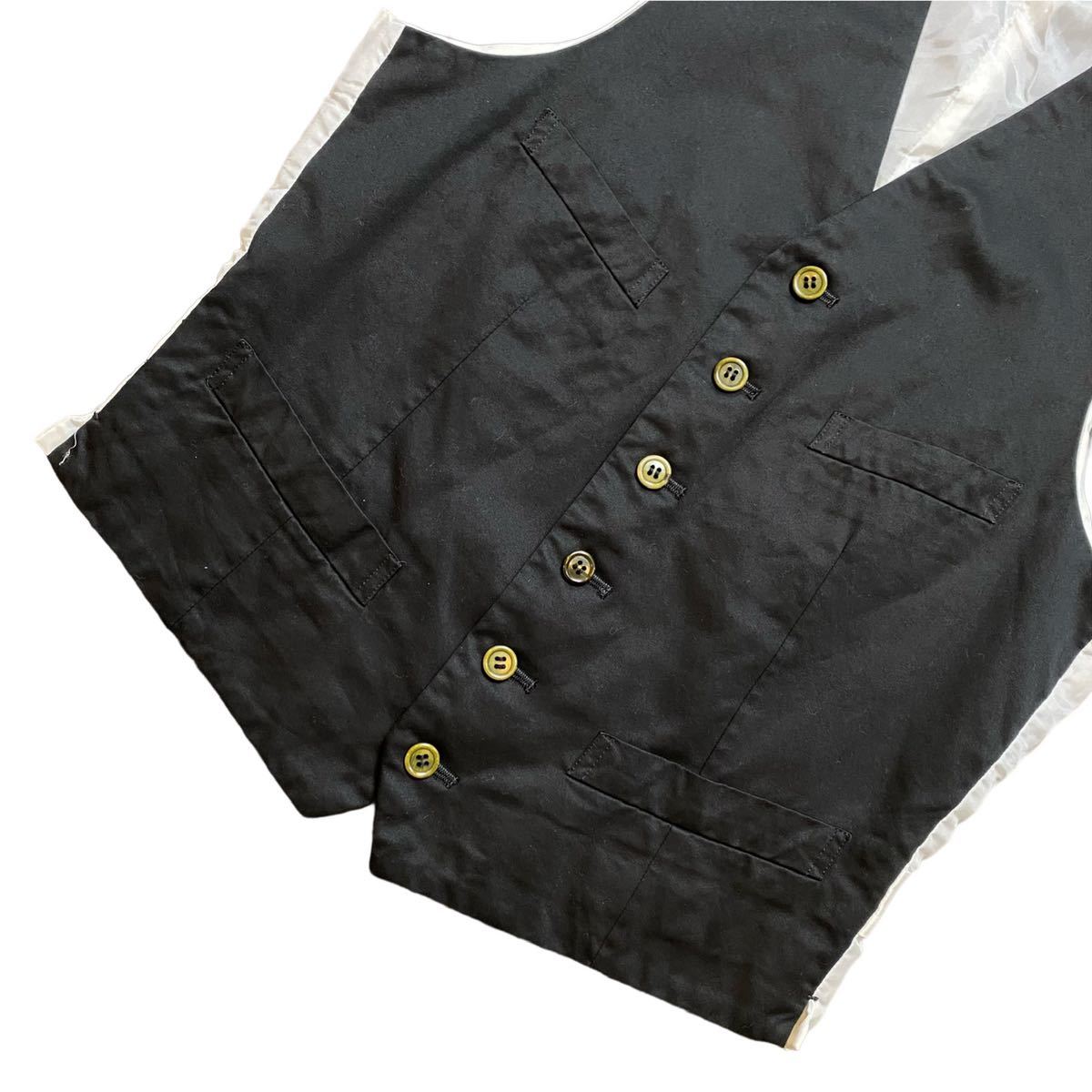 COMME des GARCONS HOMME PLUS コムデギャルソンオムプリュス ジレベスト ブラック ホワイト 2008SS サイズS