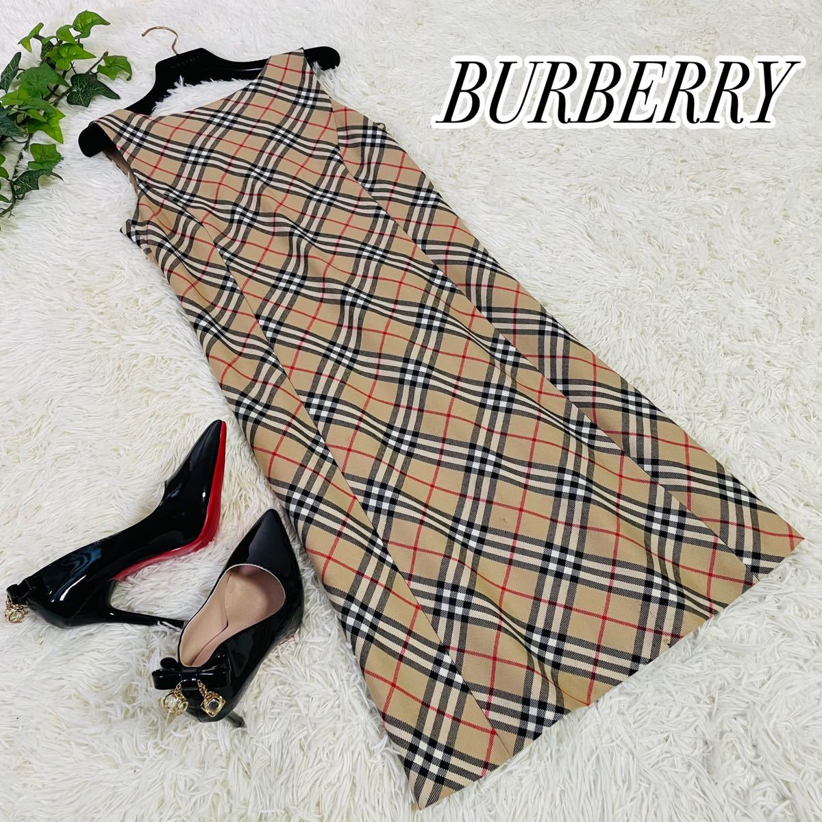 最も 【美品】バーバリーブルーレーベル ノバチェックノースリーブ
