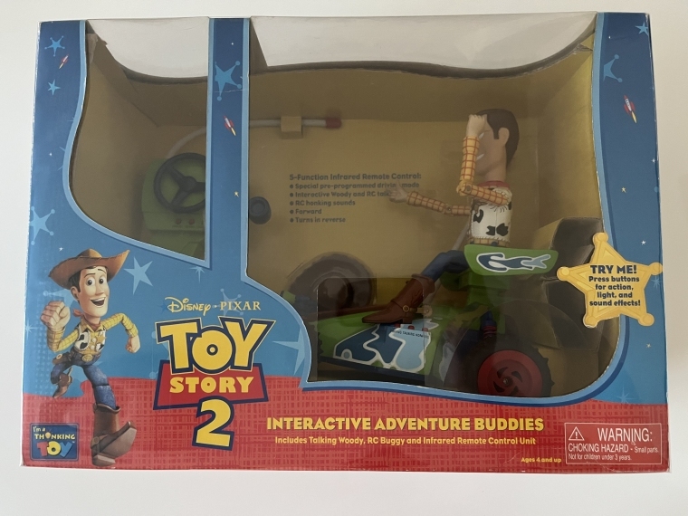 【超レア】トイストーリー2 ウッディ Toy Story 2 Interactive Adventure Buddies RC Buggy Talking Woody Thinkway