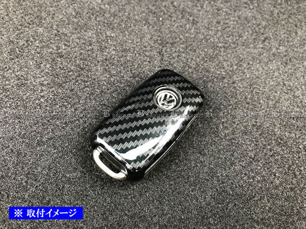 ポロGTI 6RDAJ カーボン調 スマートキー ケース 青 キーケース キープロテクター KEY－CASE－011_画像3