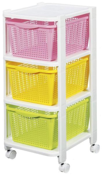  basket attaching storage Wagon colorful closet rack 3 step width 35 M5-MGKFU0804