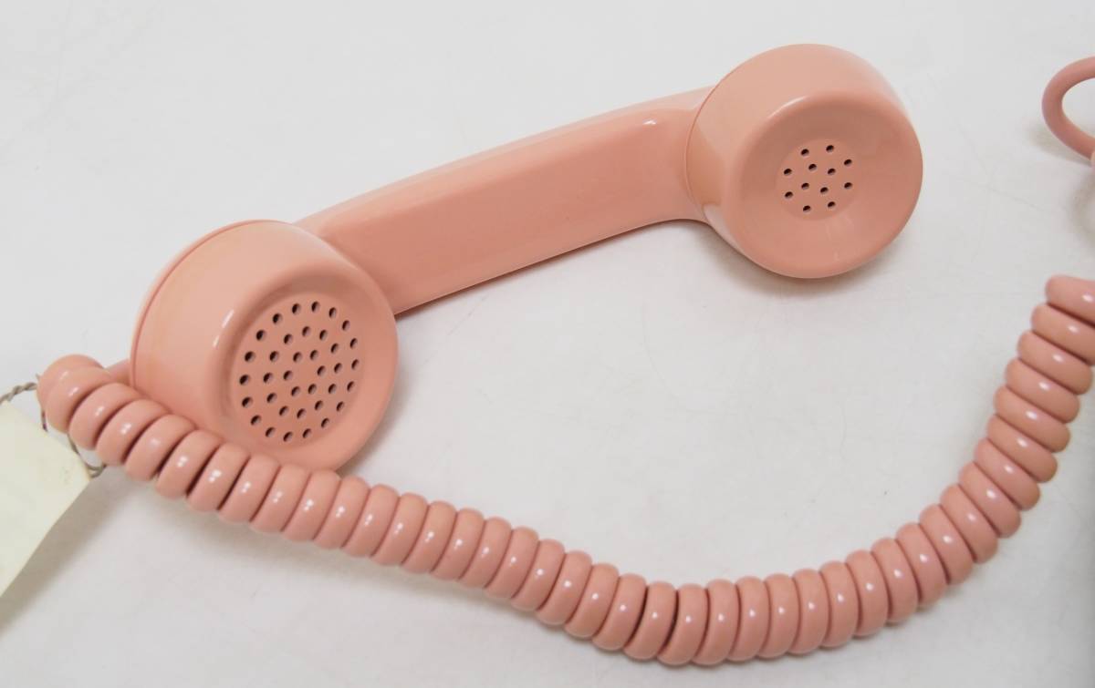 AZ-236 that time thing beautiful goods unused? storage goods Japan electro- confidence telephone . company 675-A2 public telephone pink telephone tag attaching Showa Retro antique 83 year 5 month telephone machine 