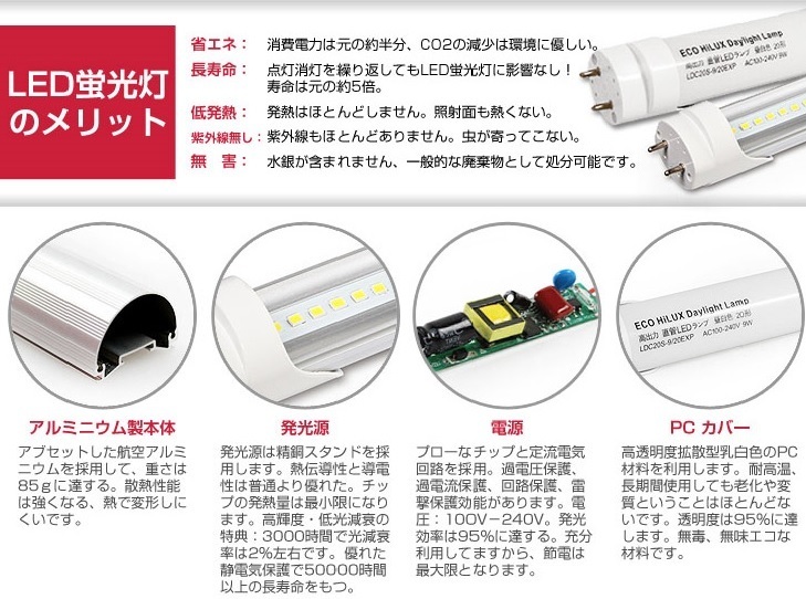 【通販特価】 ヤフオク! - 即納 50本 20W 直管 LED蛍光灯 58cm 昼光色 6000... 本物保証お得