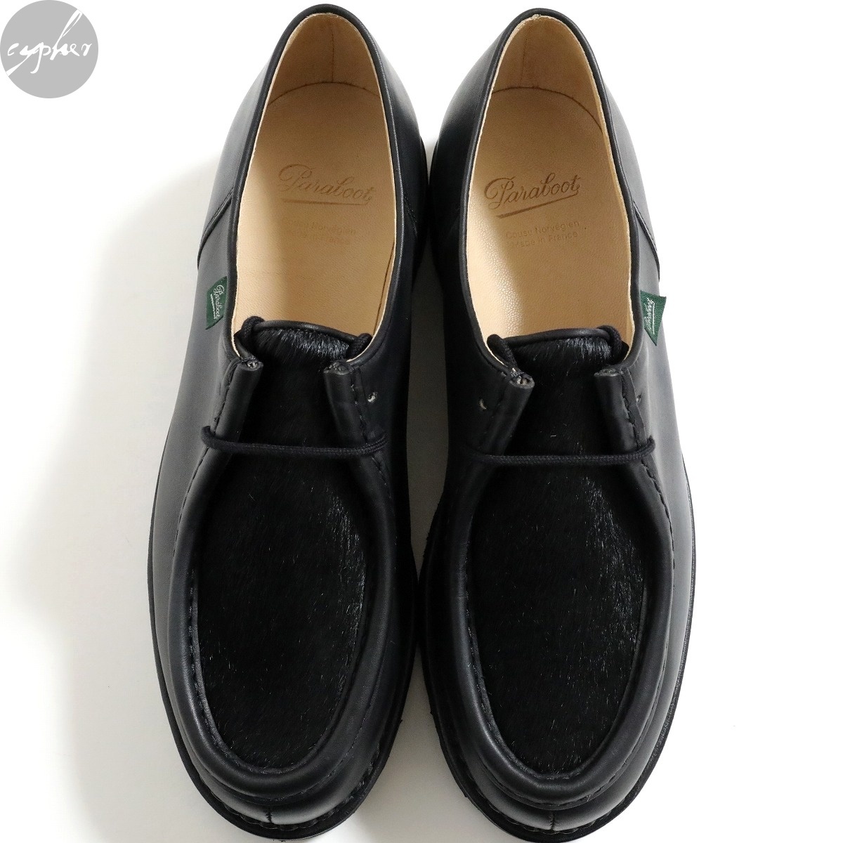 44 新品 PARABOOT MICHAEL リス レザー シューズ ブラック ポニー 定価