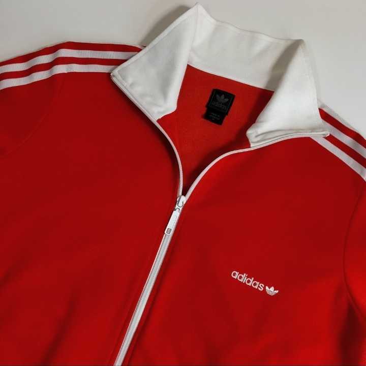 adidas バイカラー 赤 白 XL Red White レッド ホワイト ヴィンテージ トレフォイル アディダス 古着 ジャージ トラックジャケット