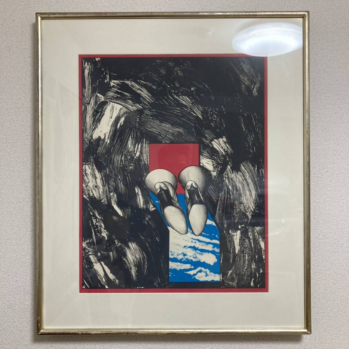 真作保証】池田満寿夫「椅子」リトグラフ 1968年 絵画 版画 直筆サイン 