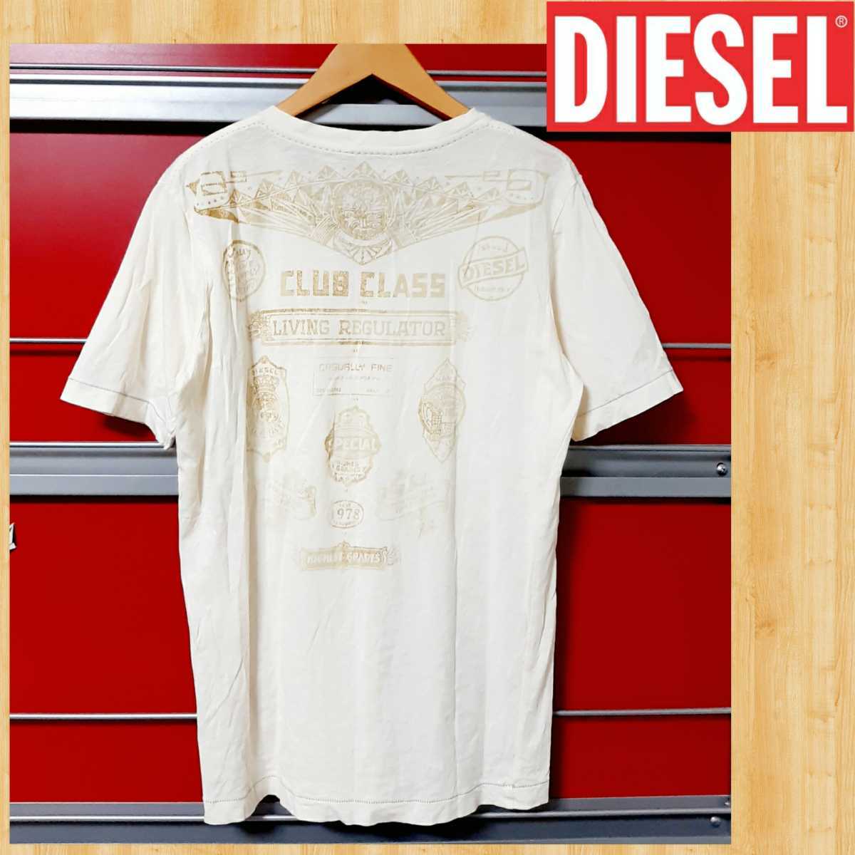 DIESEL ディーゼル Tシャツ S 刺繍 クリーム_画像1