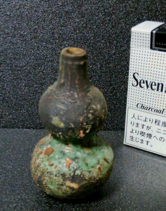 時代物 発掘 伝世品 中国 漢時代 緑釉 瓢形 小壺 www.cleanlineapp.com