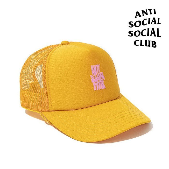 新作 Anti Social Social Club アンチソーシャルソーシャルクラブ CAP メッシュキャップ 帽子 キャップ ブランド イエロー  海外 ストリート 野球帽
