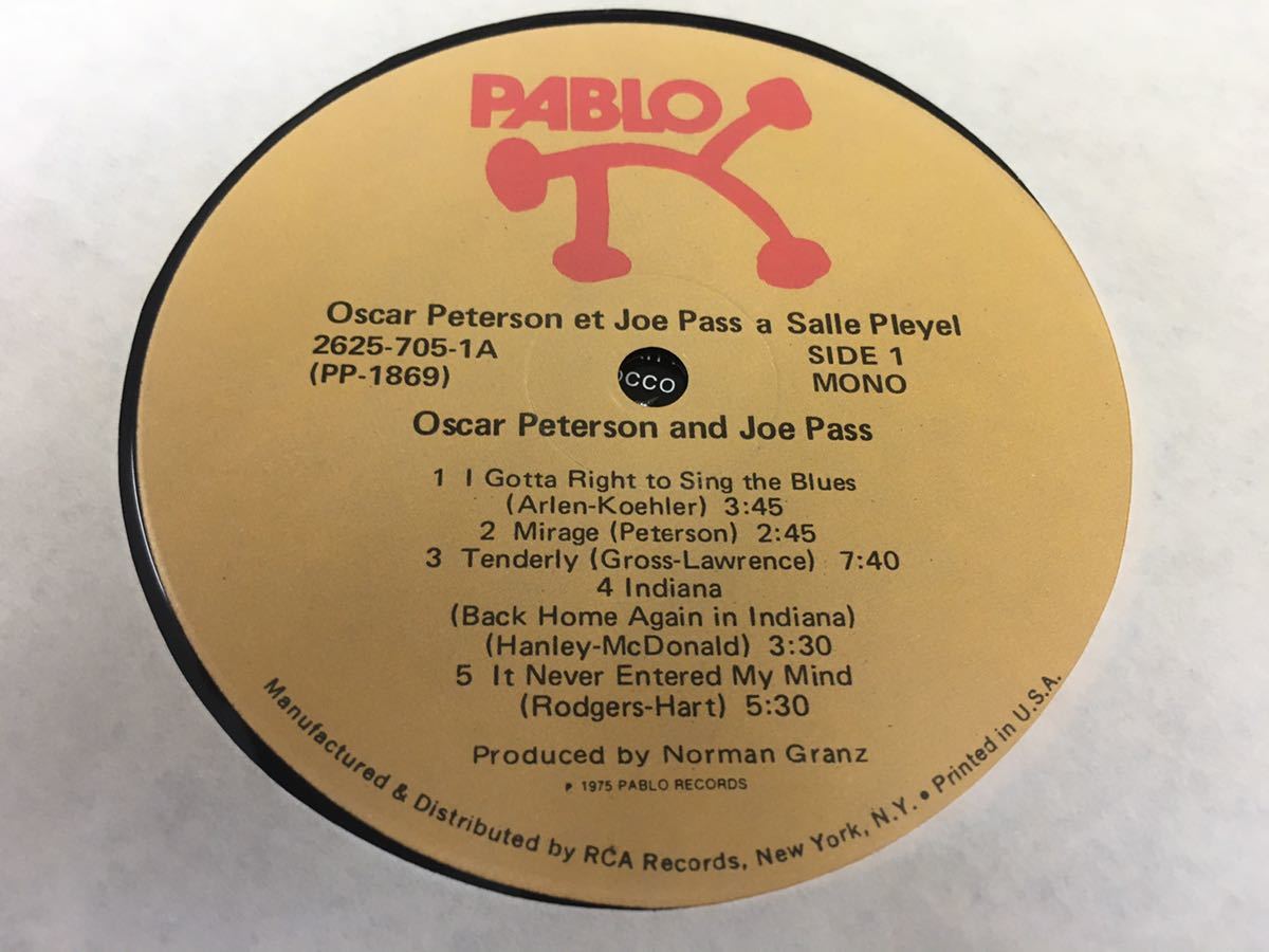 Oscar Peterson/Joe Pass★中古2LP/USオリジナル盤「オスカー・ピーターソン/ジョー・パス～A Salle Pleyel」_画像4