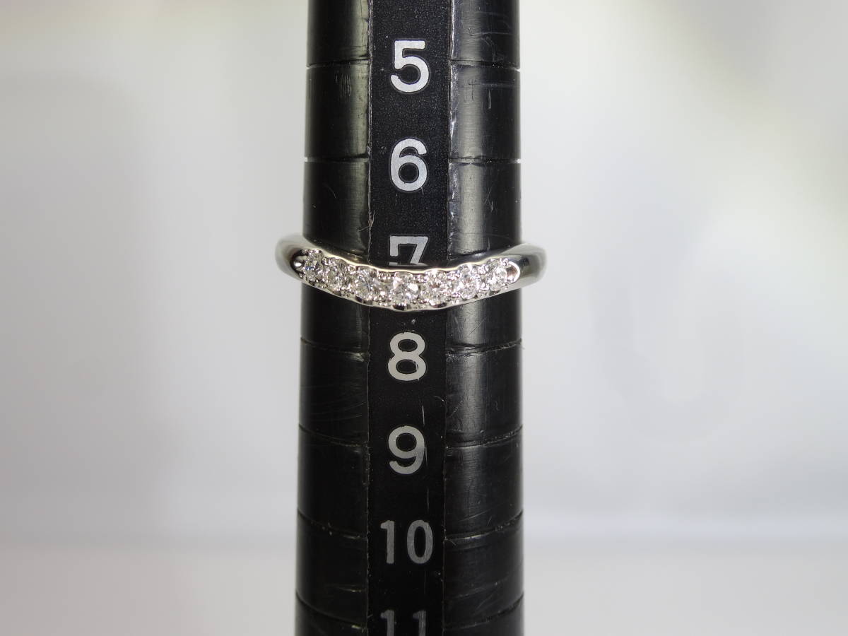 * Mikimoto MIKIMOTO K18WG diamond 0.15ct примерно 7 номер ранг примерно 3.6g ранг кольцо с отделкой б/у *219O