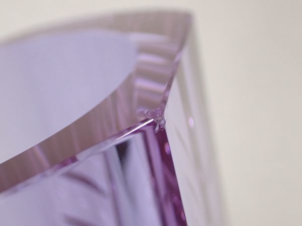 豊20CDZ/1A〇Moser モーゼル フラワーベース 薄紫色 花瓶 工芸ガラス〇_画像9