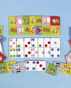 X◆クリスマス柄 木製ドミノセット◆USA直輸入、新品♪