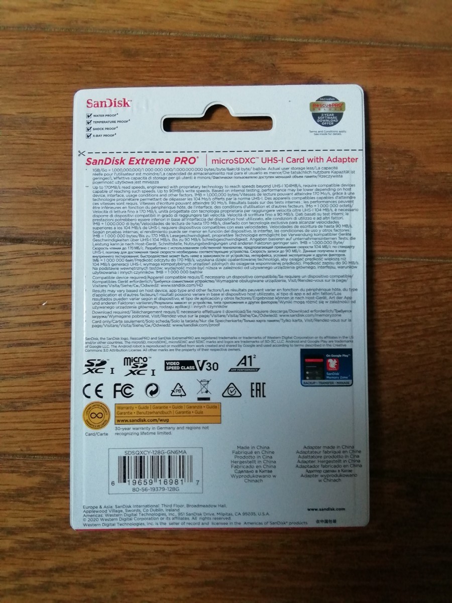 SanDisk Extreme PRO  <128GB> microSDカード 正規海外パッケージ
