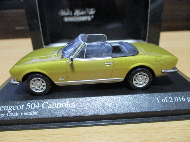  Minichamps 1/43 [ Peugeot 504 кабриолет ] 1974y Gold * металлик * стоимость доставки 400 иен ( letter pack почтовый сервис отправка )
