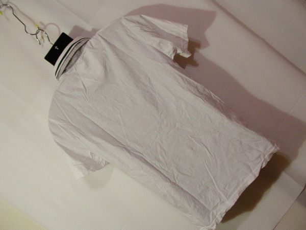 ssy1856 NAVY LINE メンズ 半袖 ポロシャツ ホワイト ■ 二重襟 ■ カジュアルシャツ コットン100% Mサイズ_画像10