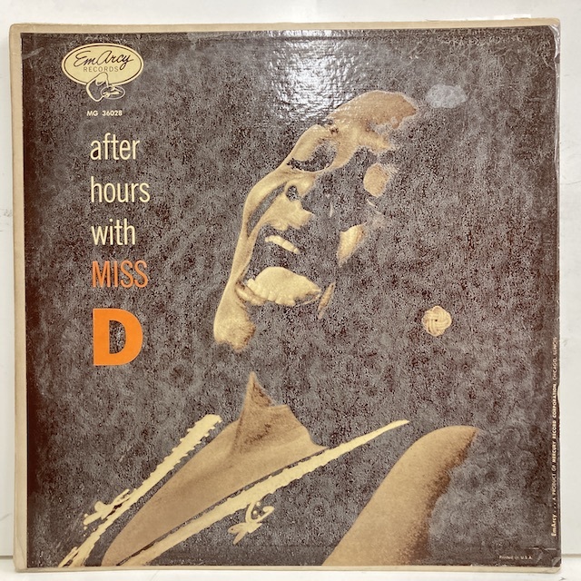 ●即決VOCAL LP Dinah Washington / After Hours with Miss D 2488 米盤、ドラマーDg Mono Coat黒文字Cvr ダイナ・ワシントン _画像1