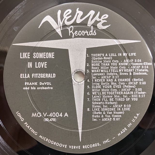 ●即決LP Ella Fitzgerald / Like Someone in Love 2509 米オリジナル T/Vinc Dg Mono エラ・フィッツジェラルド_画像3