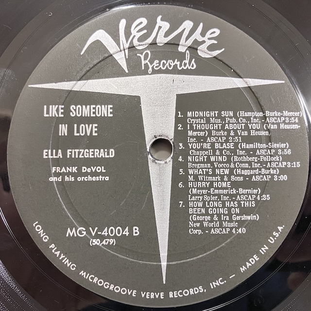 ●即決LP Ella Fitzgerald / Like Someone in Love 2509 米オリジナル T/Vinc Dg Mono エラ・フィッツジェラルド_画像2