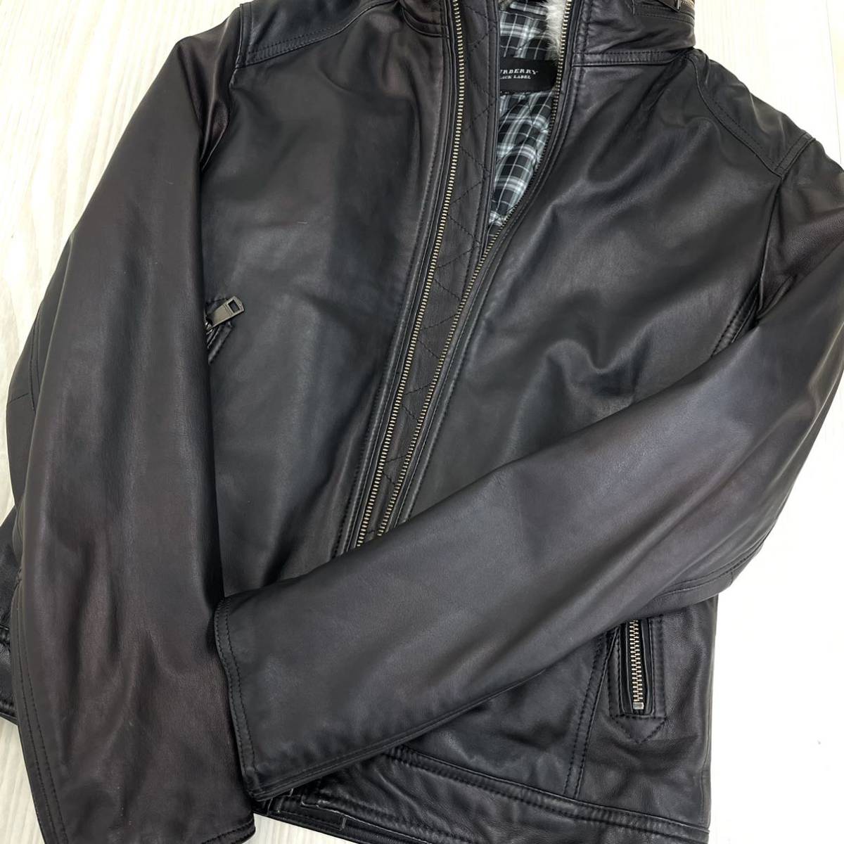 BURBERRY BLACK LABEL バーバリー ブラックレーベル 羊革 裏地チェック