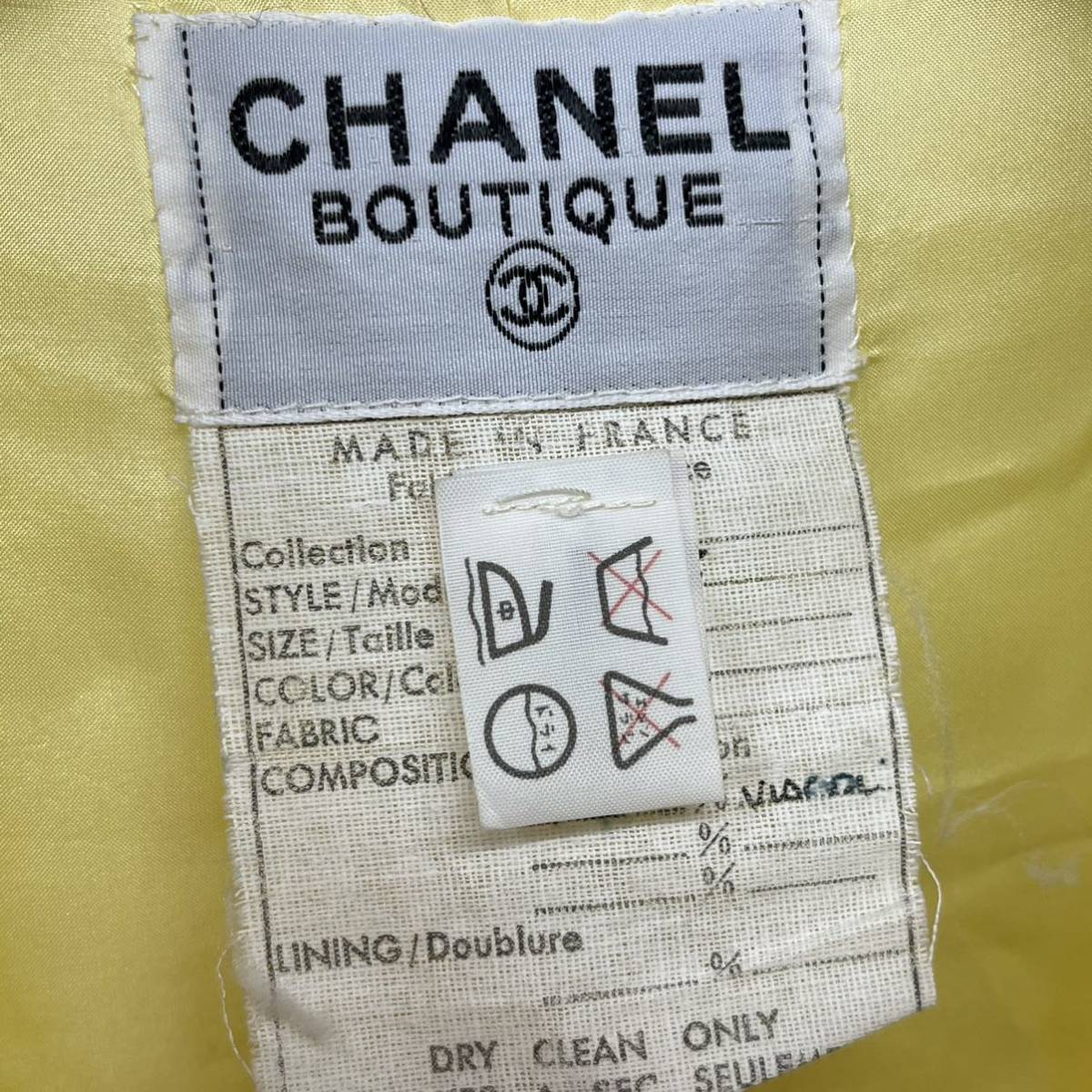 高級 CHANEL シャネル Vintage ヴィンテージ オールド 手書きタグ ココ