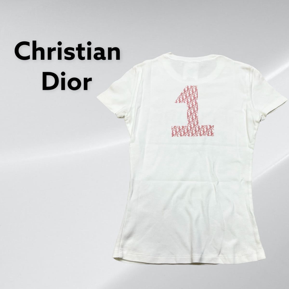 Christian Dior クリスチャン ディオール J'ADORE DIOR ロゴ トロッター柄 半袖 Tシャツ レディース 4P16155207