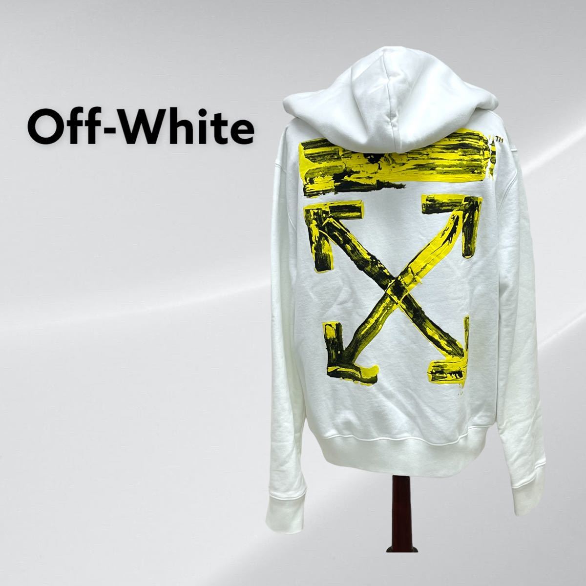 Off-White オフホワイト 19AW ACRYLIC ARROWS SLIM HOODIE オフホワイト アクリル アローロゴ スリムフーディ  パーカー OMBB034F19E30010