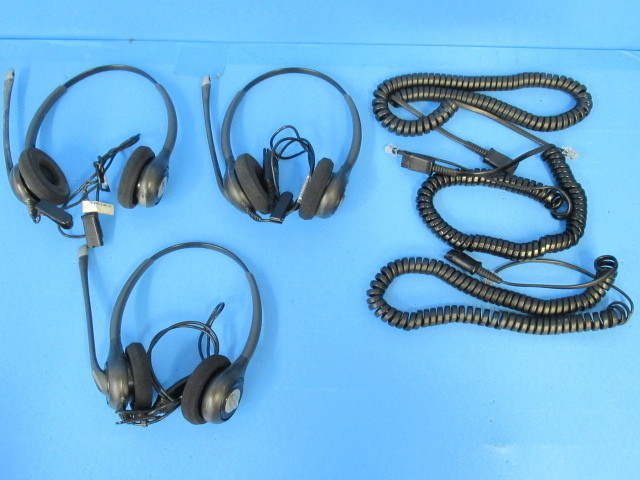 ・Ω XH1 1922 ∞ 保証有 Plantronics HW261N ヘッドセット 両耳用 コード付 3個セット・祝10000！取引突破！