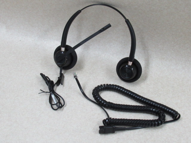 ・Ω XH1 1917 ∞ 保証有 Plantronics HW520 IP電話用ヘッドセット PPECP-HW520 両耳用・祝10000！取引突破！_画像1