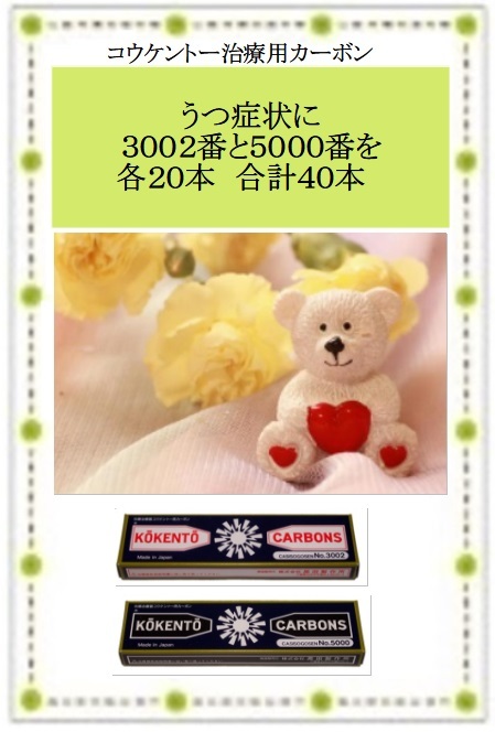 うつ症状に コウケントー 光線治療器用 治療用カーボン 3002番と