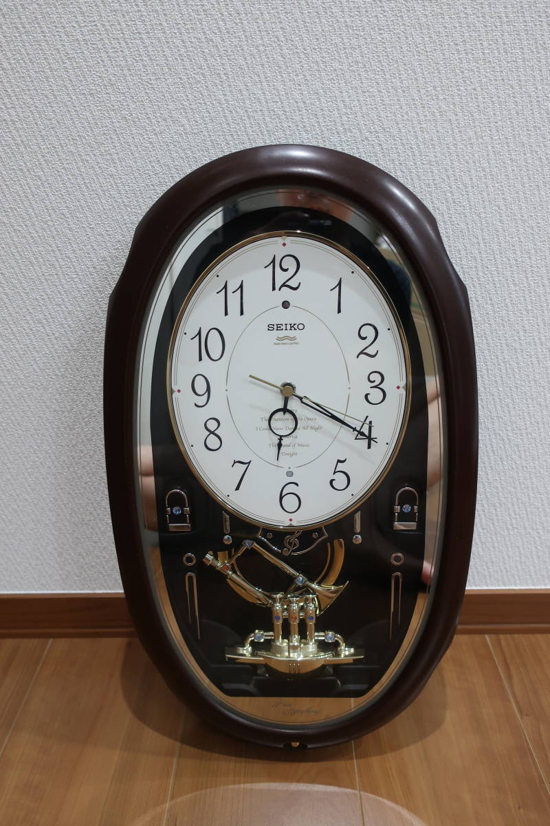 銀座 激安店舗 SEIKO ウェーブシンフォニー AM230B 電波時計 掛時計/柱