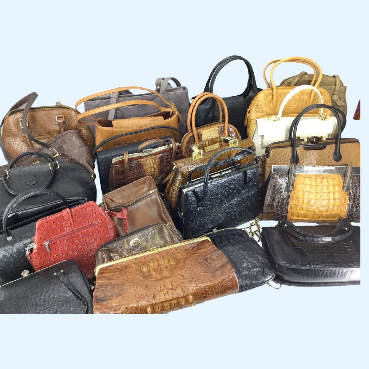 □【まとめ売り※現状品】エキゾチック レザーバッグ ハンドバッグ
