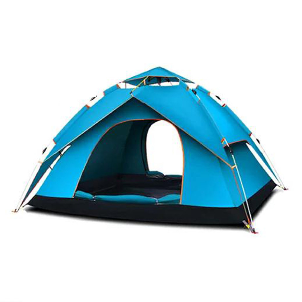 キャンプテント 2～3人用 2WAY テント 二重層 設営簡単 UVカット ドーム型テント 防風 防災 耐水圧3000mm 花見 登山 キャンプ用品 空色_画像1