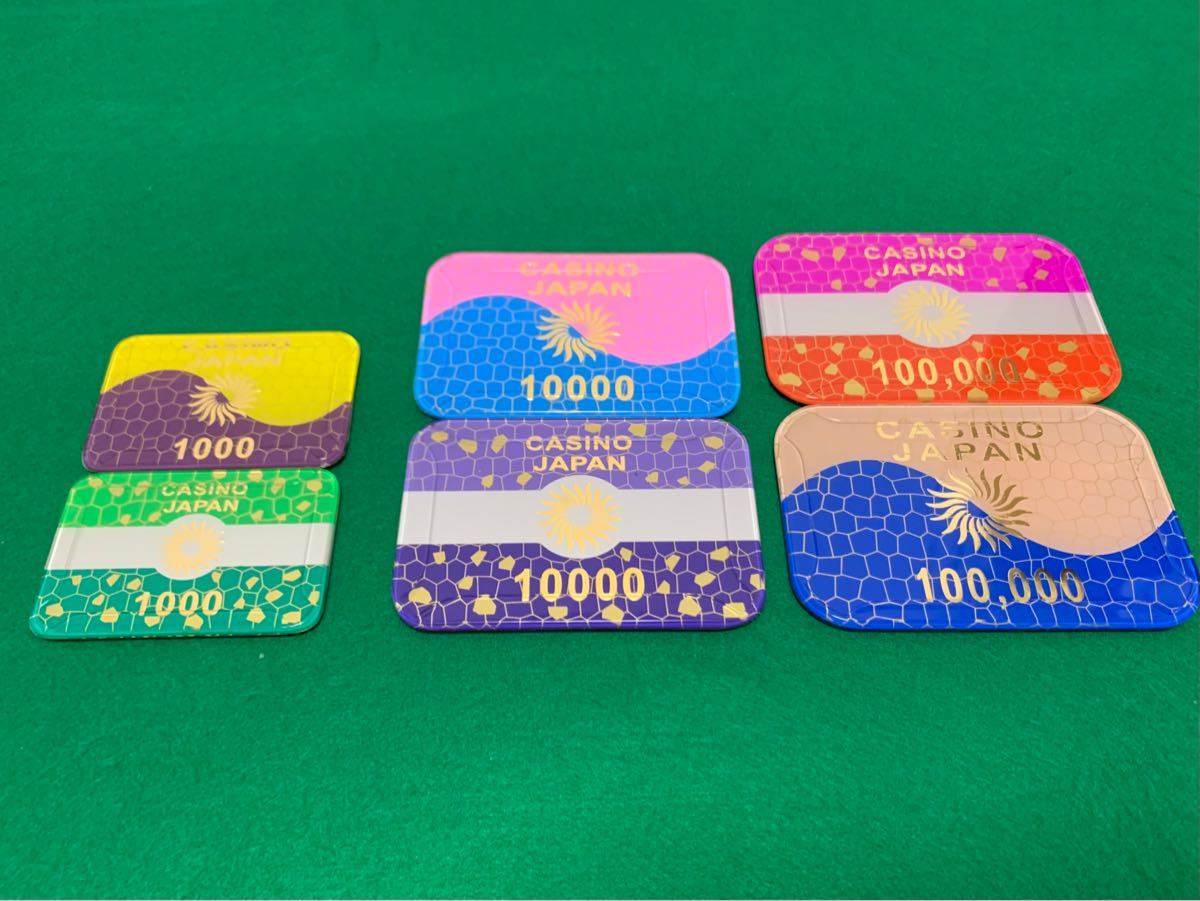 新品未開封 ポーカー カジノチップ 10000(壹万)紫×50枚セット プラーク