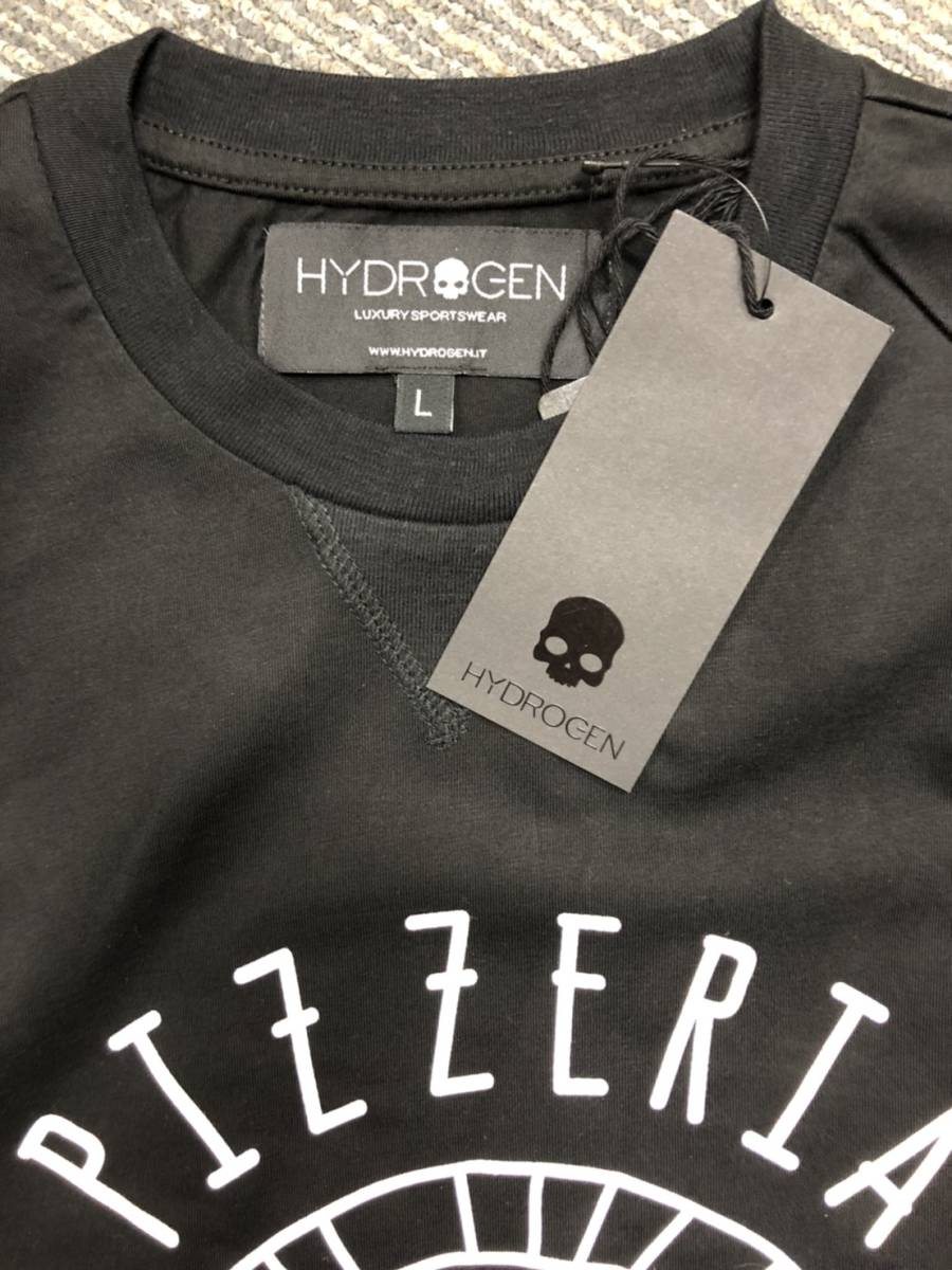 本物 新品 HYDROGEN PIZZERIA半袖Tシャツ 220610 黒 M_画像4