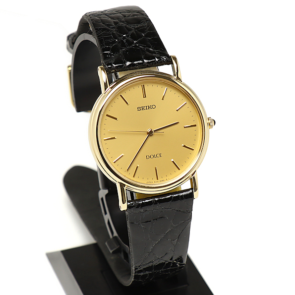  beautiful goods Seiko Dolce 8J41-6060 18KT Gold men's quartz wristwatch SEIKO DOLCE