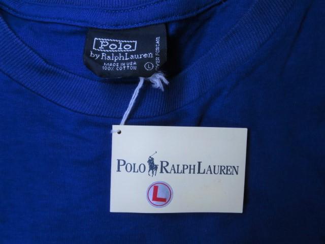 未使用品 90s Polo by Ralph Lauren Tシャツ　Ｌ　USA製 POLOロゴ ラルフローレン ビンテージ デッドストック