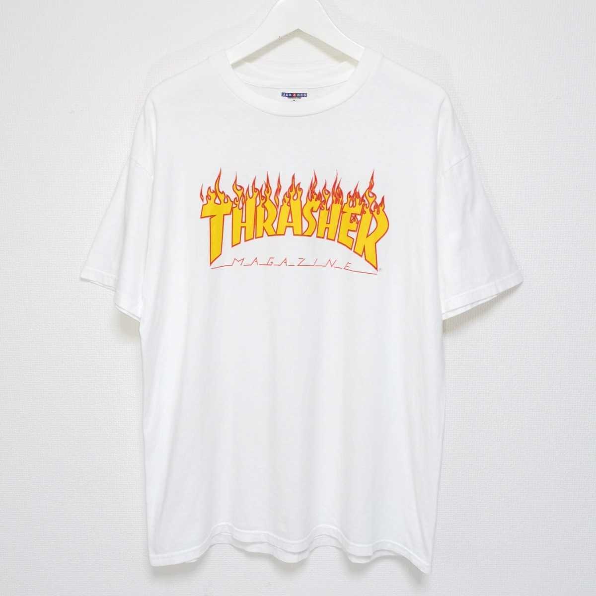 即決 L 90s スラッシャー THRASHER FLAME Tシャツ JERZEES USA製