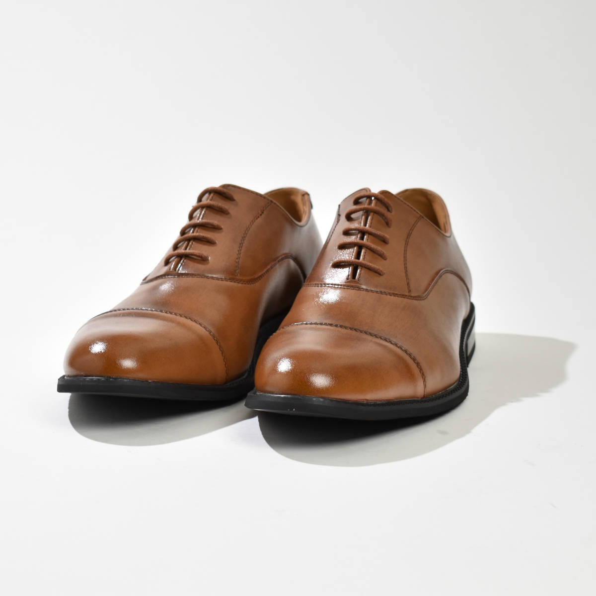 ビジネスシューズ メンズ 革靴 レザー ストレートチップ 紳士靴 フォーマル 茶色 新品 未使用 42
