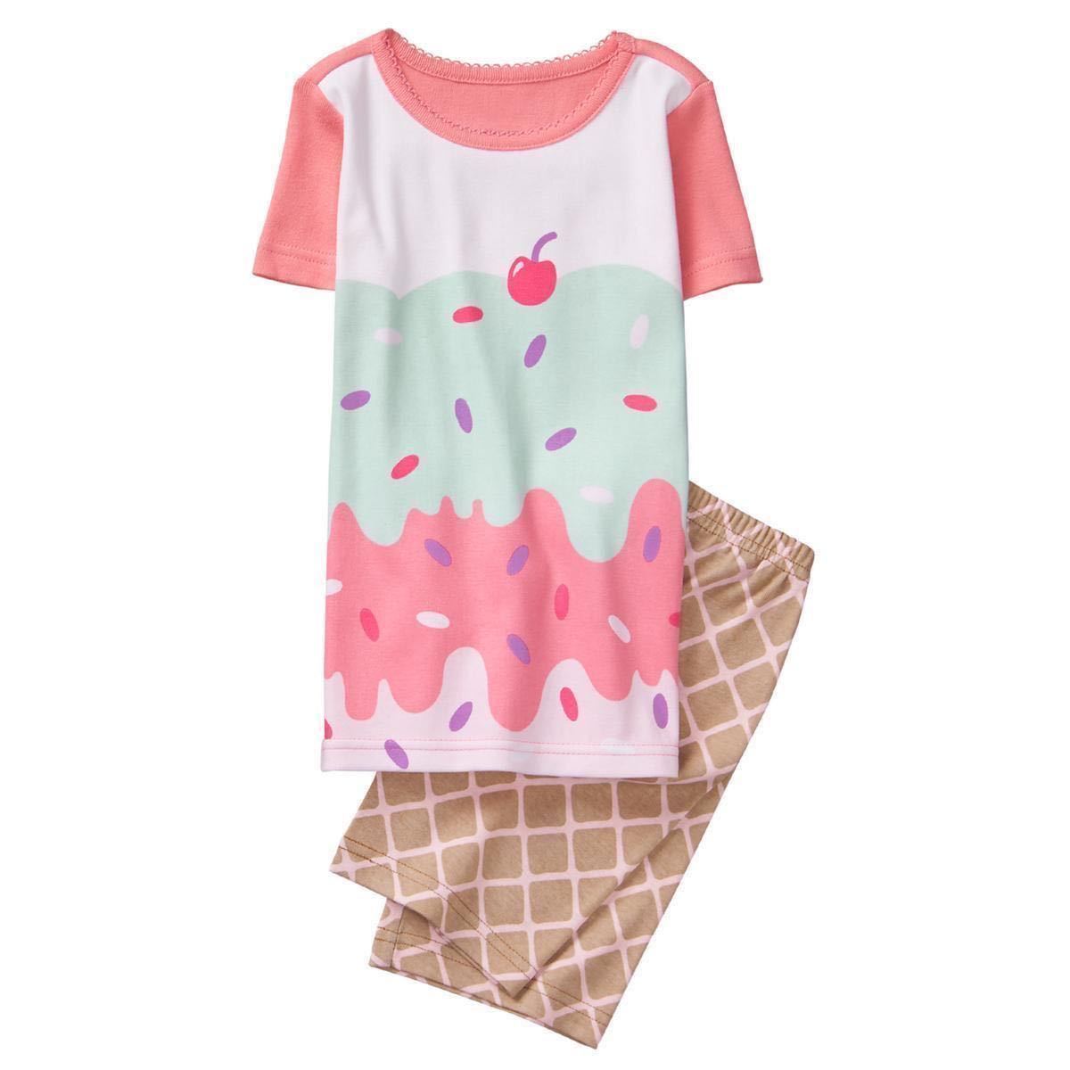 送料無料 中古 ジンボリー パジャマ 130 135☆アイスクリーム☆サイズ10 Ice Cream 2-Piece Shortie Pajamas GYMBOREE_画像7