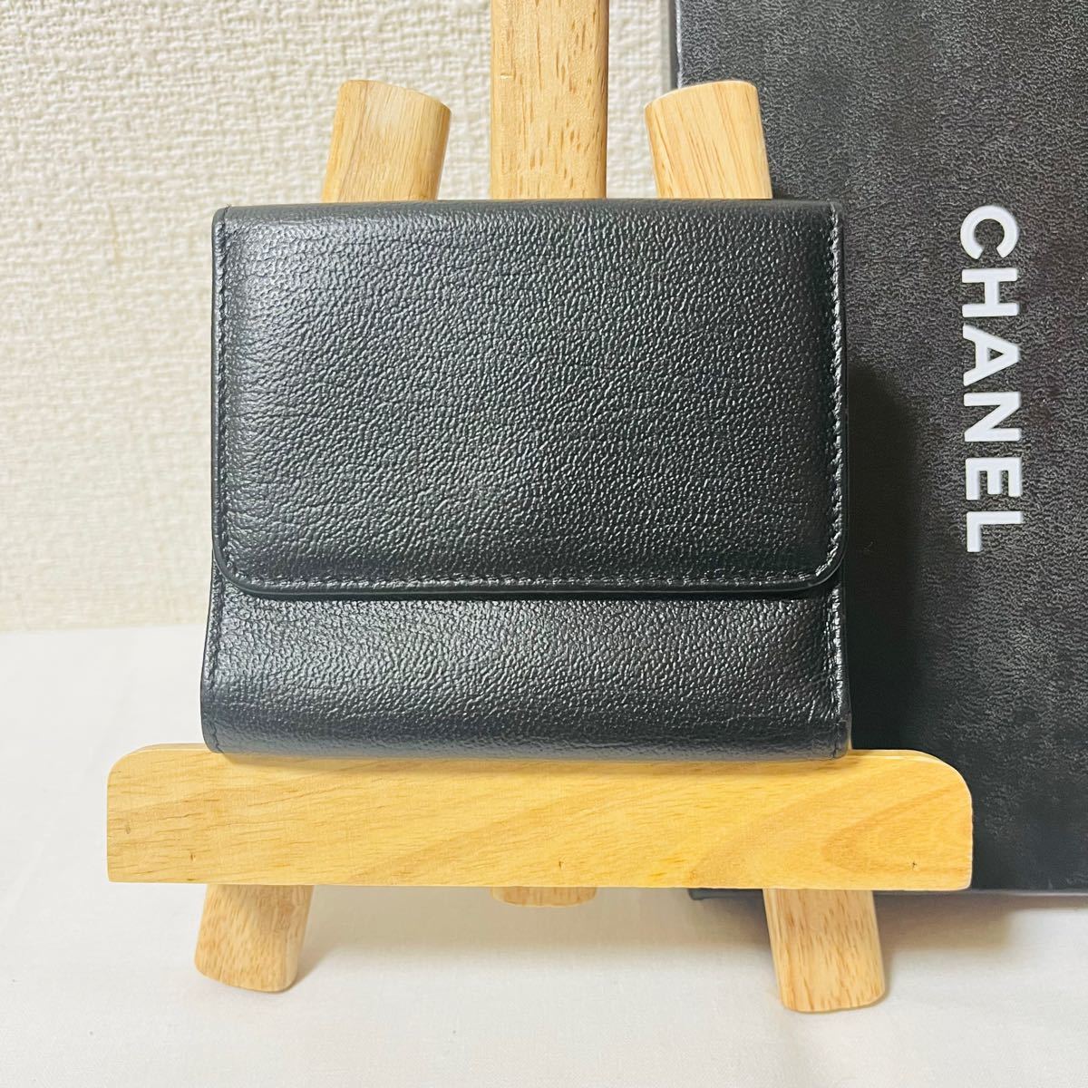 良品 】CHANEL シャネル ココマーク Wホック コンパクト 三つ折り財布